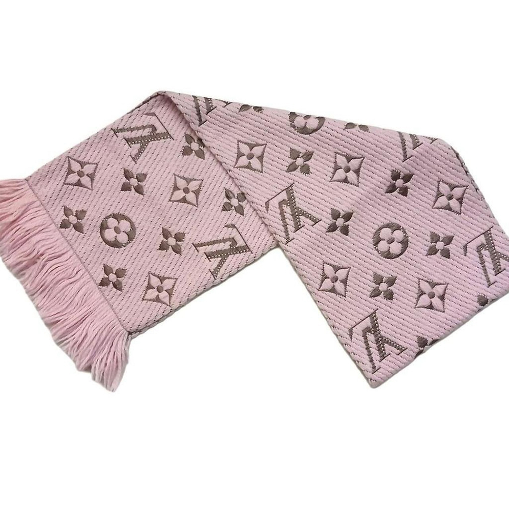 LOUIS VUITTON LV Monogram Rare Lavender Light Purple Scarf